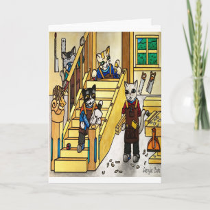 Woodwork Joinery Cats Card