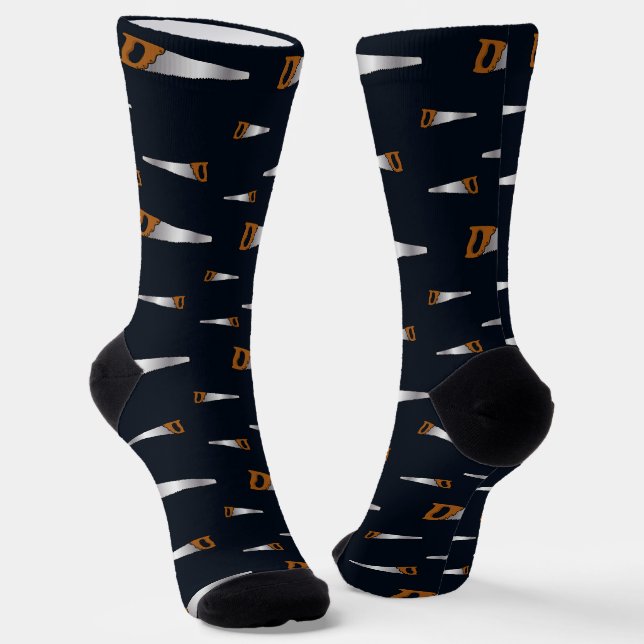 Woodwork Teacher Carpenter Tools Socks (Angled)