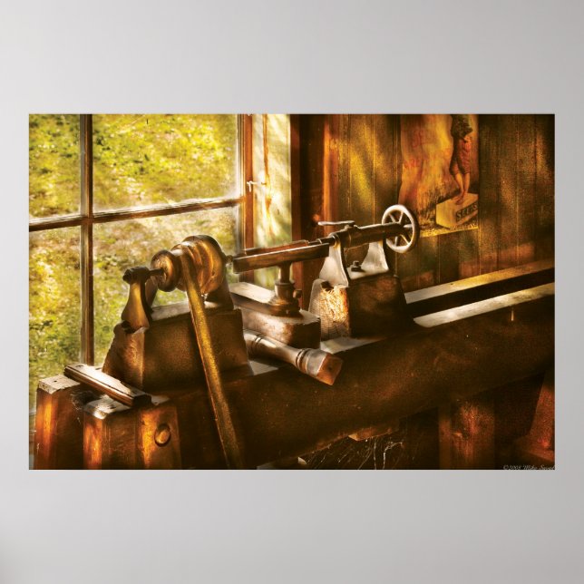 Woodworker - An Old Lathe Poster (Front)