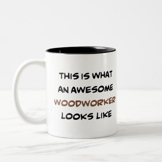 woodworker, awesome Two-Tone coffee mug (Left)