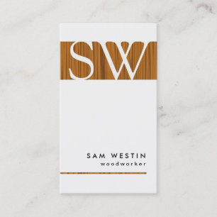 Woodworker Bold Monogram Carte de visite