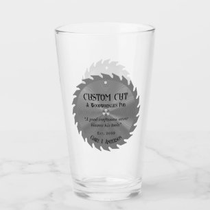 Woodworker Carpenter Saw Blade Pub Beer  Glass