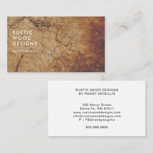 Woodworker Rustic Wood Business Card (Front/Back)