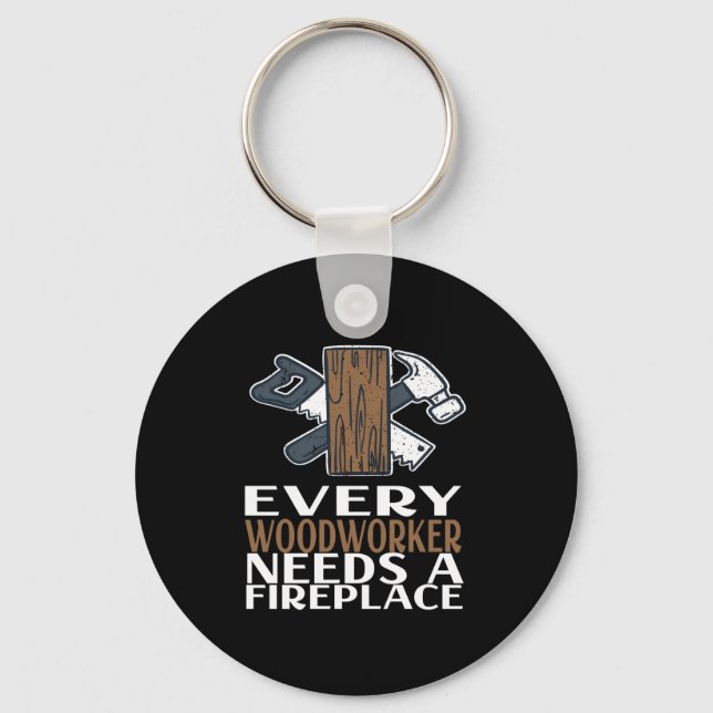 Woodworker Woodworking Gift Keychain (Front)