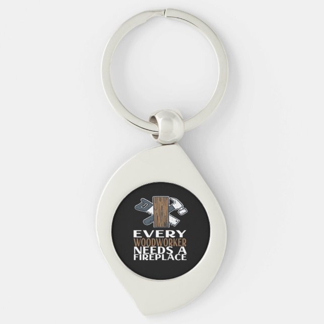 Woodworker Woodworking Gift Keychain (Front)