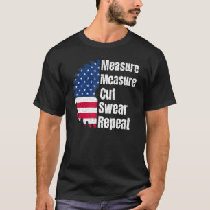 Woodworking Carpenter American Flag Sawblade T-Shirt