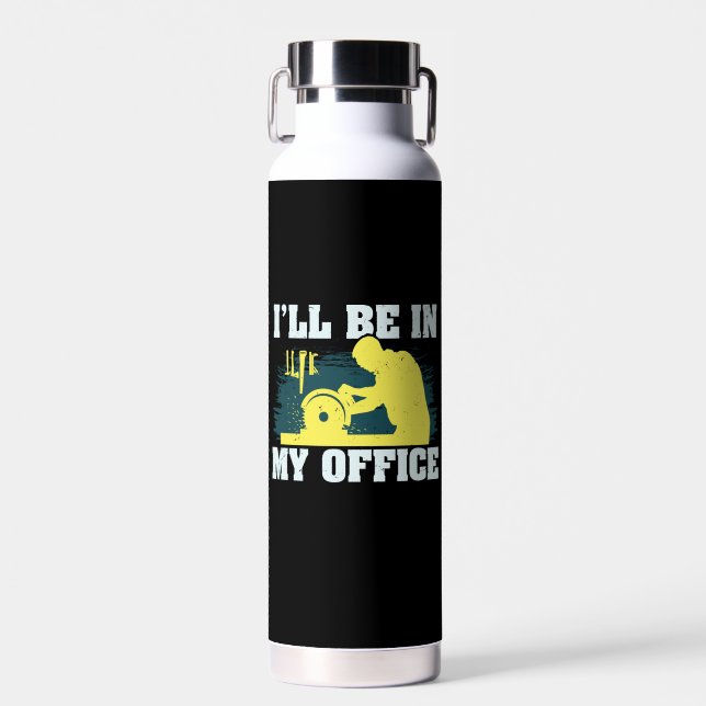 Woodworking Carpenter Gift Water Bottle (Front)