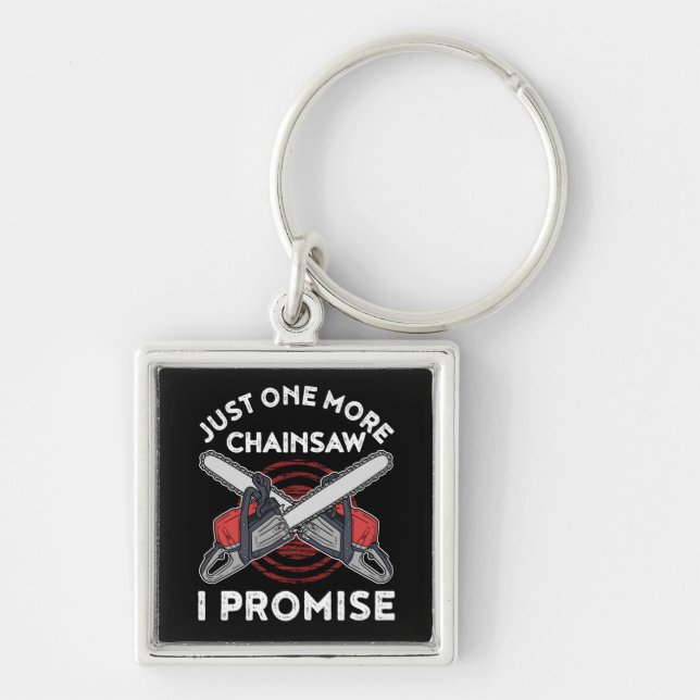 Woodworking Gift Men Lumberjack Arborist Chainsaw Keychain (Front)