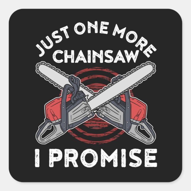 Woodworking Gift Men Lumberjack Arborist Chainsaw Square Sticker (Front)