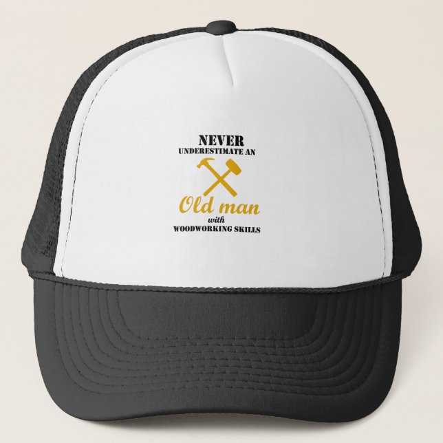 Woodworking Woodworker Funny Gift  I Turn Wood Trucker Hat (Front)