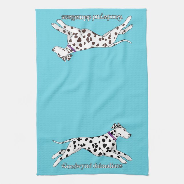 Woodwynd Dalmatians black & liver Kitchen Towel (Vertical)