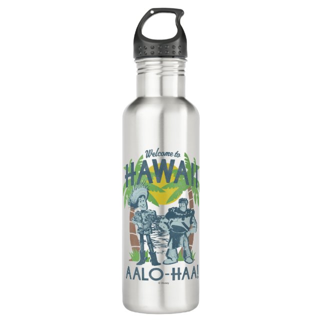 Woody and Buzz - Welcome To Hawaii 710 Ml Water Bottle (Front)