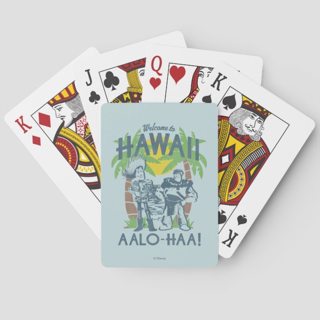 Woody and Buzz - Welcome To Hawaii Playing Cards (Back)