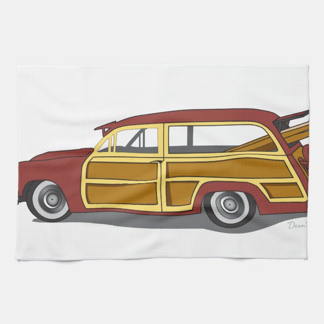 Woody Car Kitchen Towel (Horizontal)