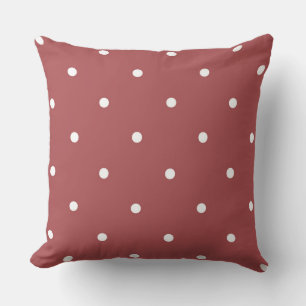 Woody Red and white dots Throw Pillow