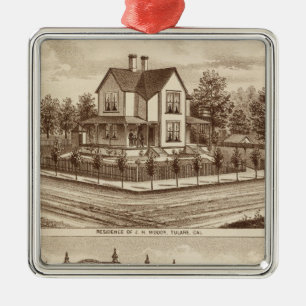 Woody res, Bank of Tulare Metal Ornament