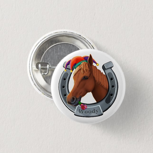 Woody the pony 1 inch round button (Front & Back)