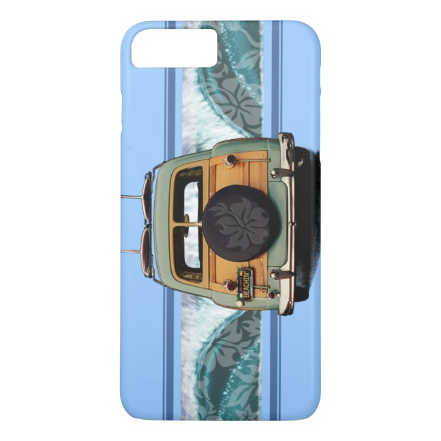 Woody Wave Hawaiian Surf Illustration Case-Mate iPhone Case (Back)