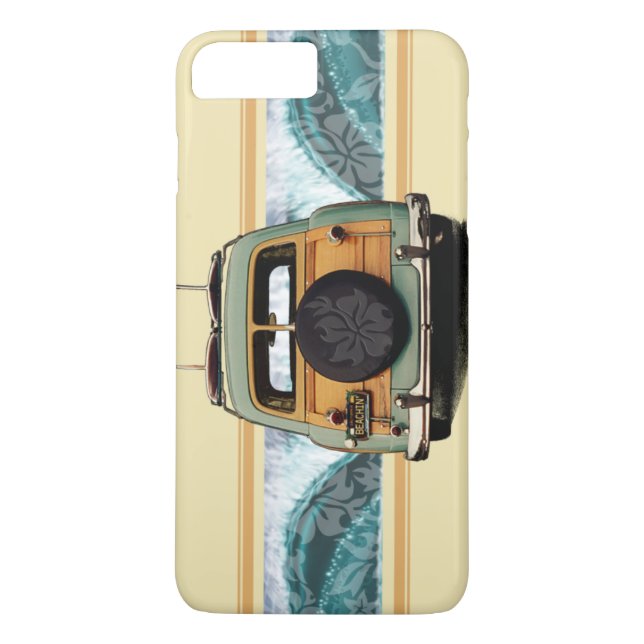 Woody Wave Hawaiian Surf Illustration Case-Mate iPhone Case (Back)