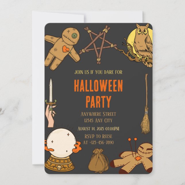 Woody Witch Crafts Halloween Party Invitation (Front)