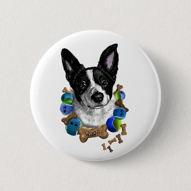 Woof! 2 Inch Round Button (Front)