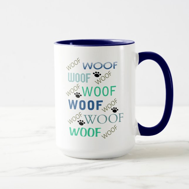 WOOF All Over Coffee Mug (Right)