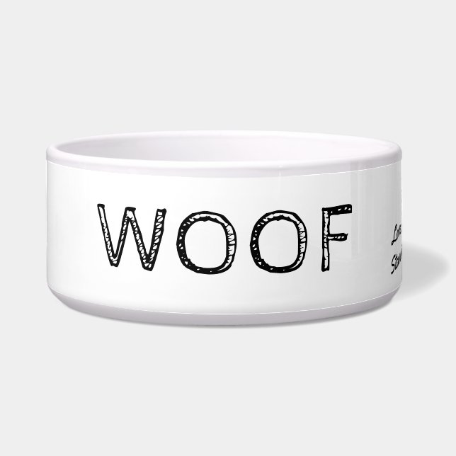 Woof Cute Rustic Text Personalized Pet (Front)