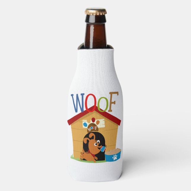 Woof Dog Bottle Cooler (Bottle Front)