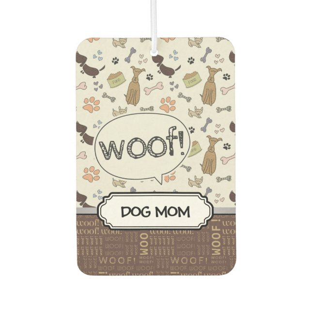 WOOF! Dog Lover - Puppies pattern personalized Air Freshener (Front)