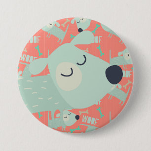 Woof Dogs and Bones 3 Inch Round Button
