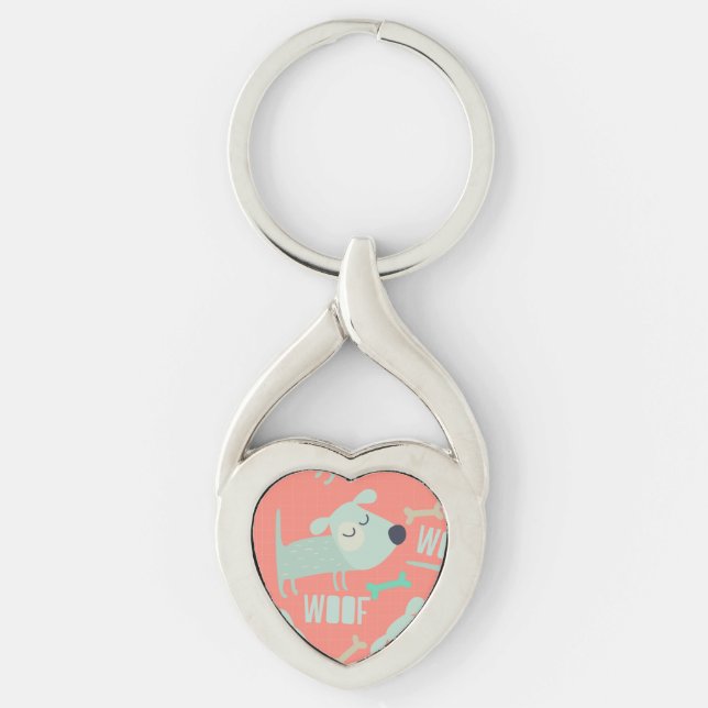Woof Dogs and Bones Keychain (Front)