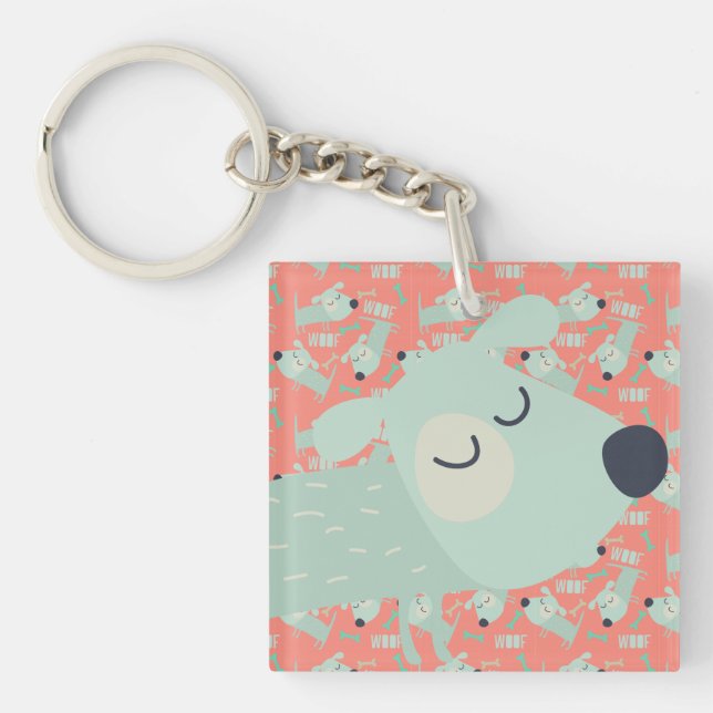 Woof Dogs and Bones Keychain (Front)
