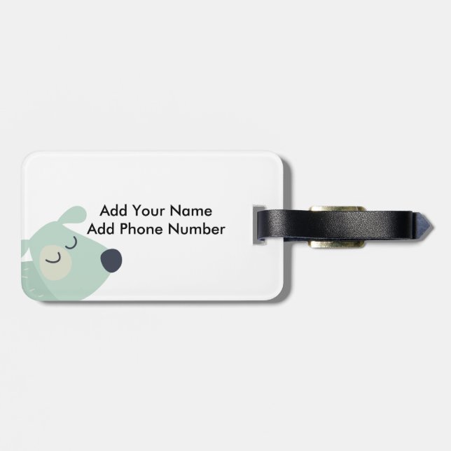 Woof Dogs and Bones Luggage Tag (Back Horizontal)