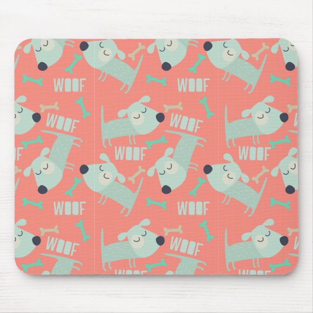 Woof Dogs and Bones Mouse Pad (Front)