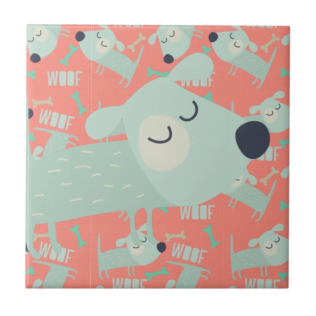 Woof Dogs and Bones Tile (Front)
