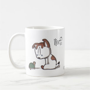 Woof? Meow! Kitty & Puppy Mug! Coffee Mug