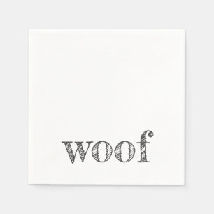 woof typography dog lover new pet barking paws napkin