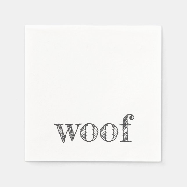 woof typography dog lover new pet barking paws napkin (Front)
