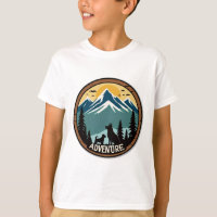Woof & Wander - Rustic Adventure Dog Badge T-Shirt
