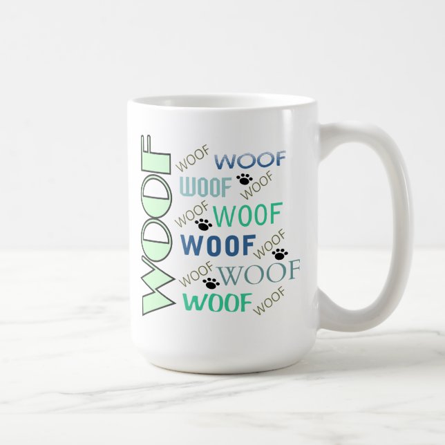 WOOF & WOOF With Paws Coffee Mug (Right)