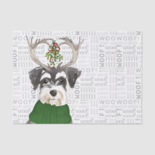 Woof Word Art and Christmas Miniature Schnauzer Tissue Paper