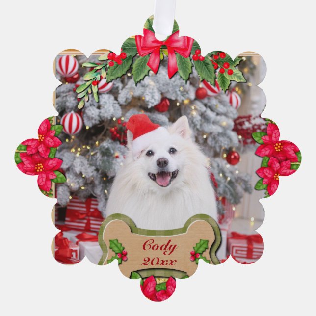  Woof You A Merry Christmas Personalized Dog Gift Ornament Card (Front)