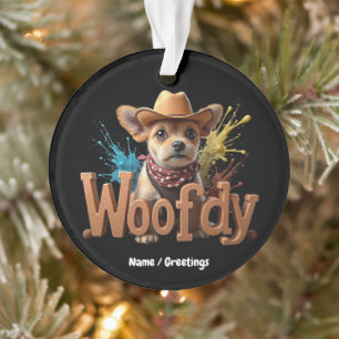 Woofdy Funny Western Cowboy Chien au Texas