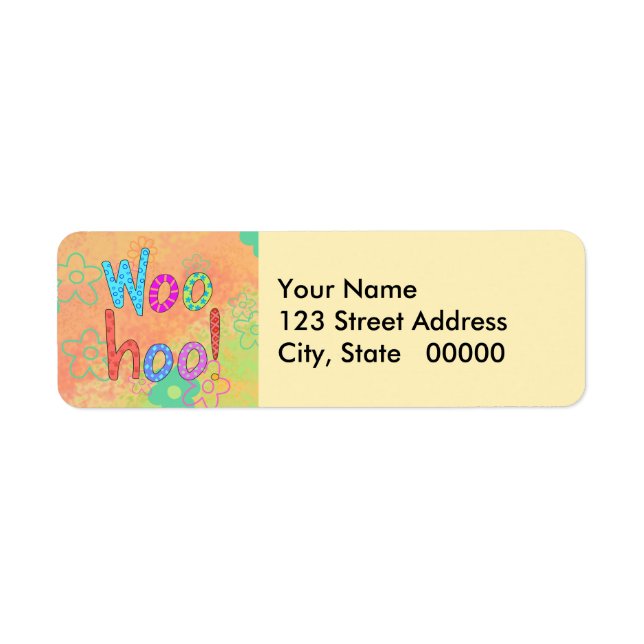WooHoo Word Text Art Graphic Yellow Orange (Front)