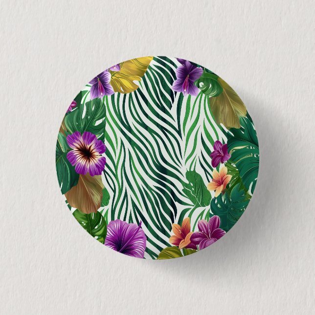 Wooing jungle harmony 1 inch round button (Front)