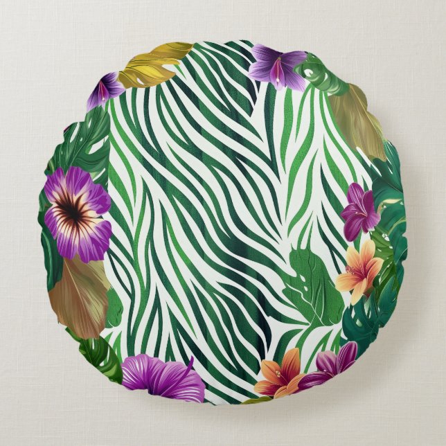 Wooing jungle harmony round pillow (Front)