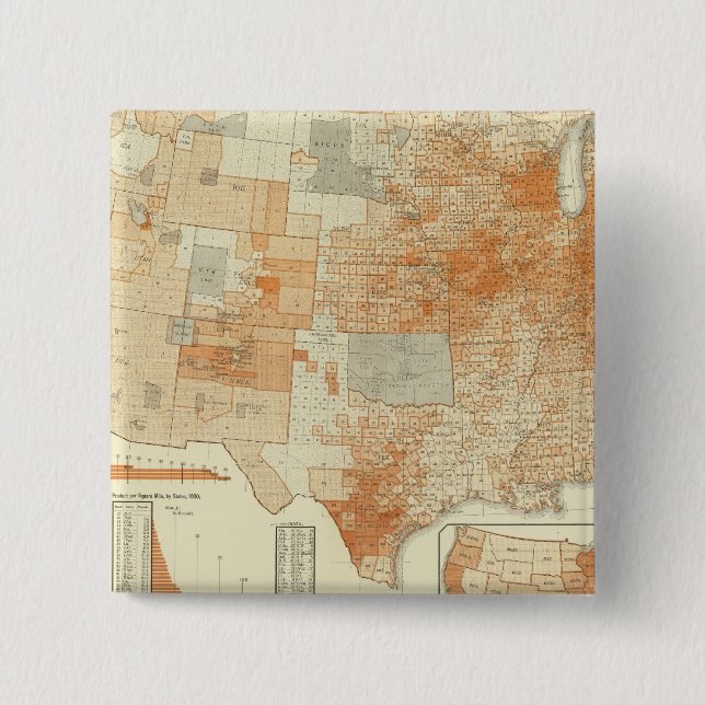 Wool 2 Inch Square Button (Front)