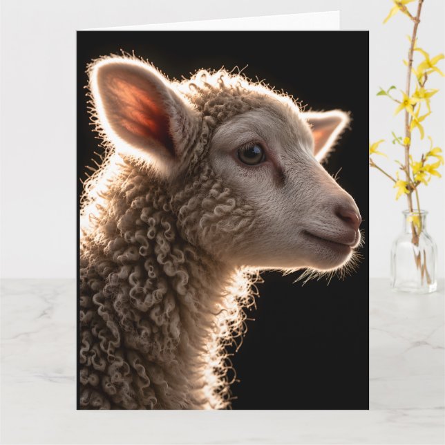 Wool Cloud Portrait Card (Yellow Flower)