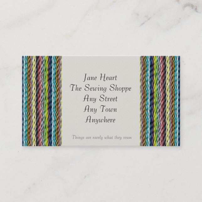 Wool Fabric Effect Textiles Business Card (Front)