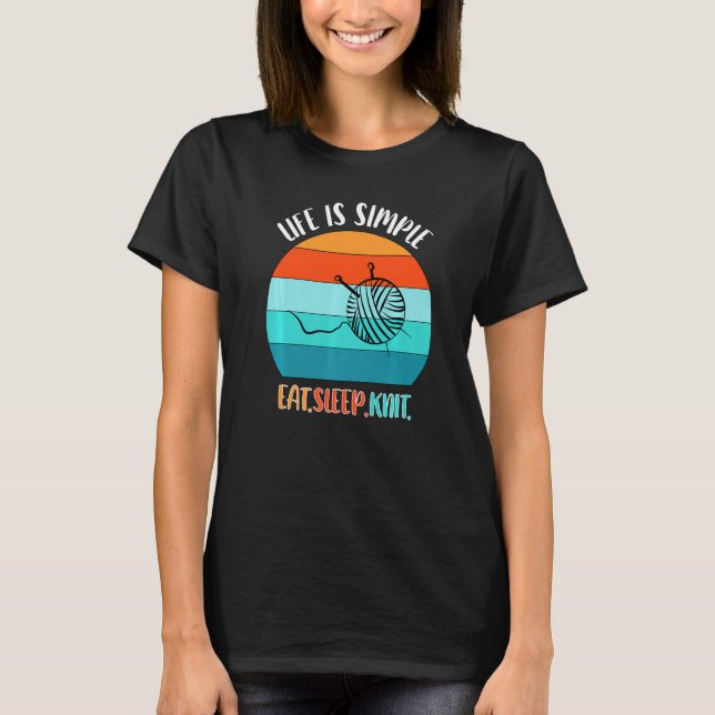 Wool Knitting Crochet Wool Kneul Funny Knitting   T-Shirt (Front)